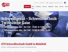 Tablet Screenshot of gts-schweisstechnik.de